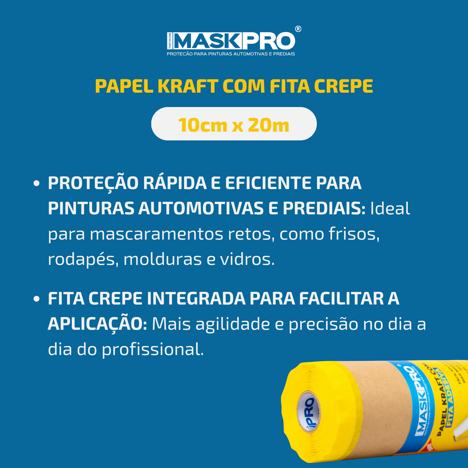 Papel Kraft com Fita Adesiva 10cm x 20m - Imagem 2