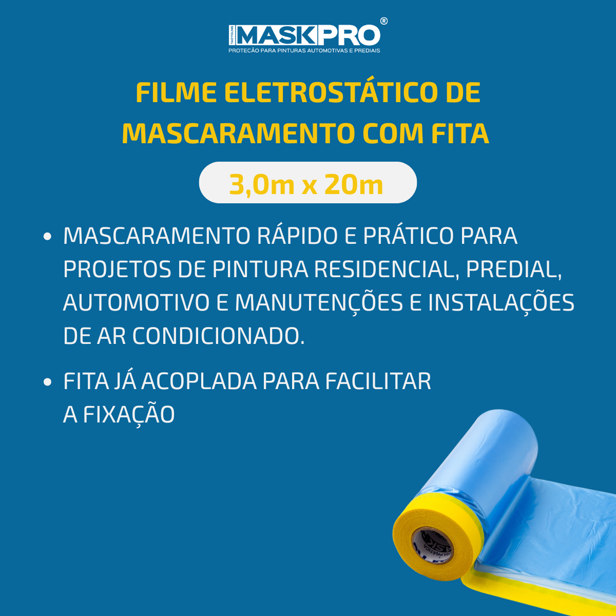 Filme Eletrostático com Fita Adesiva 3,00m x 20m - Imagem 3