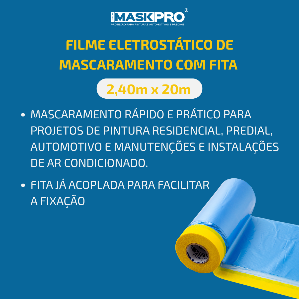 Filme Eletrostático com Fita Adesiva 2,40m x 20m - Imagem 4